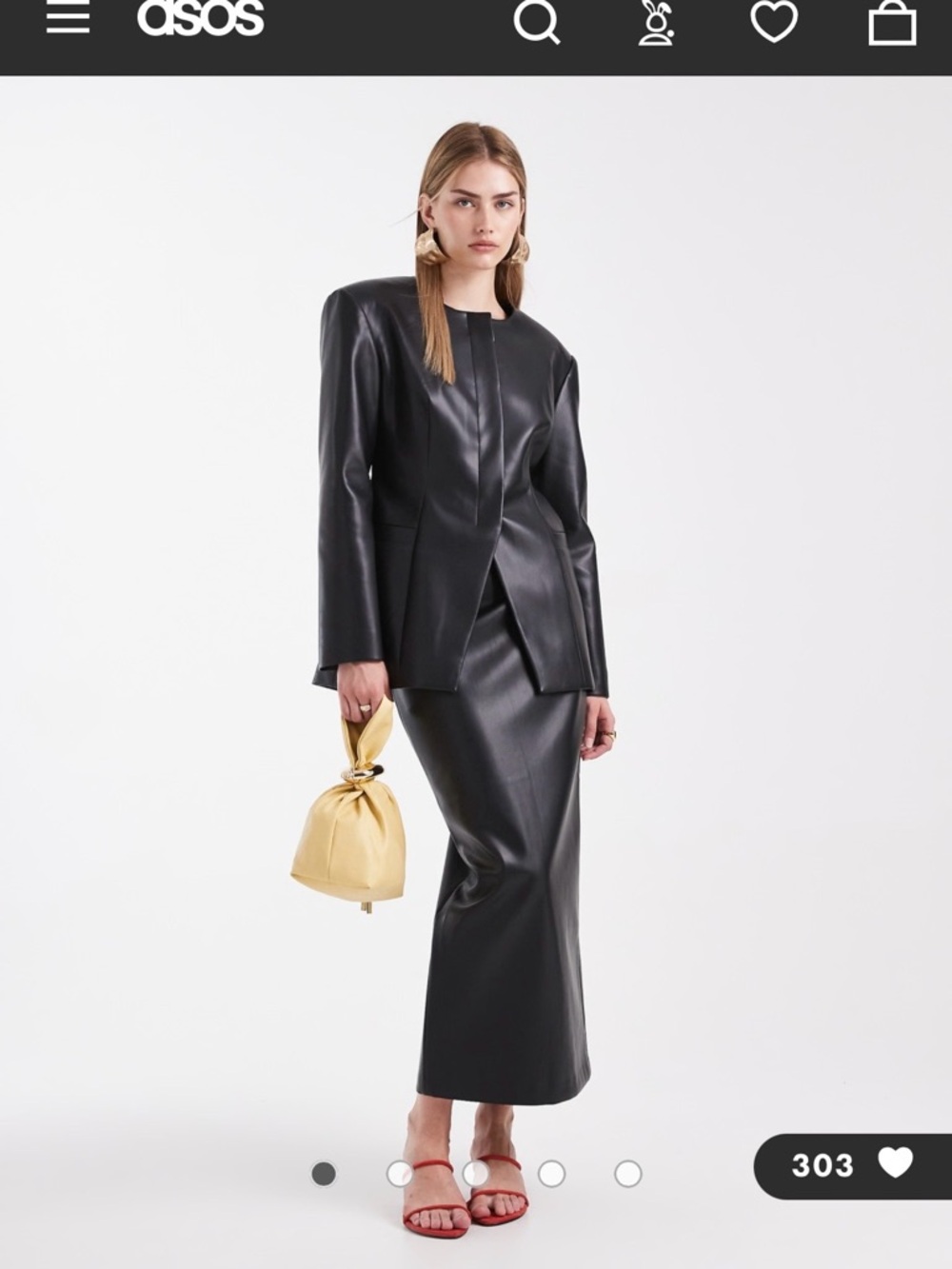 ASOS Black Faux Leather Pencil Skirt Size 8 - NWT